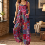 Liliana-Jane Wide Leg Jumpsuit - Red