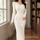 Crystal-June Bodycon Dress - Cream