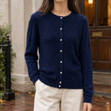 Avaline-Mae Textured Cardigan - Navy