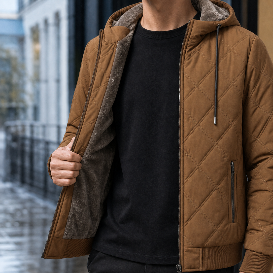 Austin Quilted Jacket - Caramel Brown