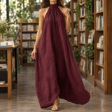 Ascelin-Rae Halter Maxi Dress - Wine Red