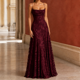 Celeste-Kate Cowl Maxi Dress - Cherry