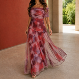 Giselle-Elise Draped Maxi Dress - Purple