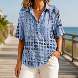 Elara-Lane Relaxed Top - Blue