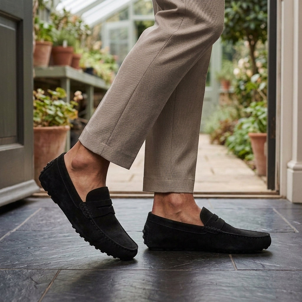 Matteo Suede Loafers - Black