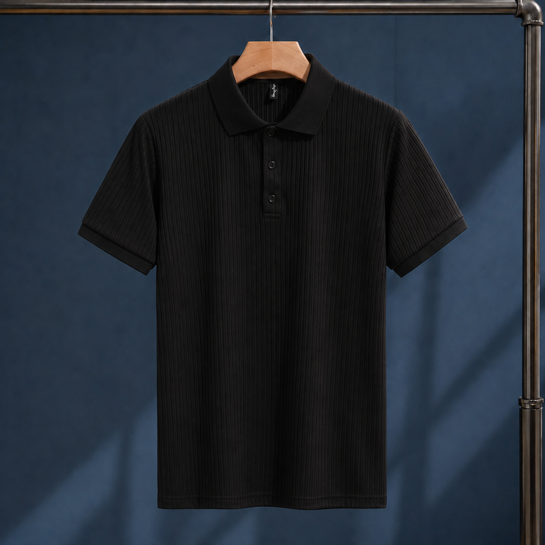 Ernest Ribbed Polo - Black