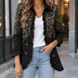 Jemima-Grace Ruffle Jacket - Black Paisley
