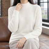 Jocasta Mock Neck Sweater - Ivory White