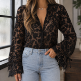 Mallory-Grace Lace Blouse - Black