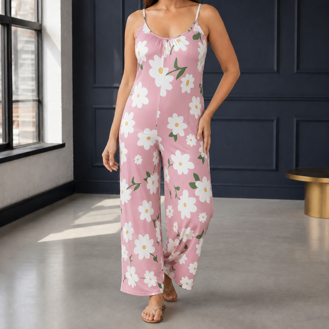 Lucia-Skye Scoop Neck Jumpsuit - Pink