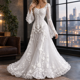 Lucinda-Elise Skeleton Maxi Dress - White