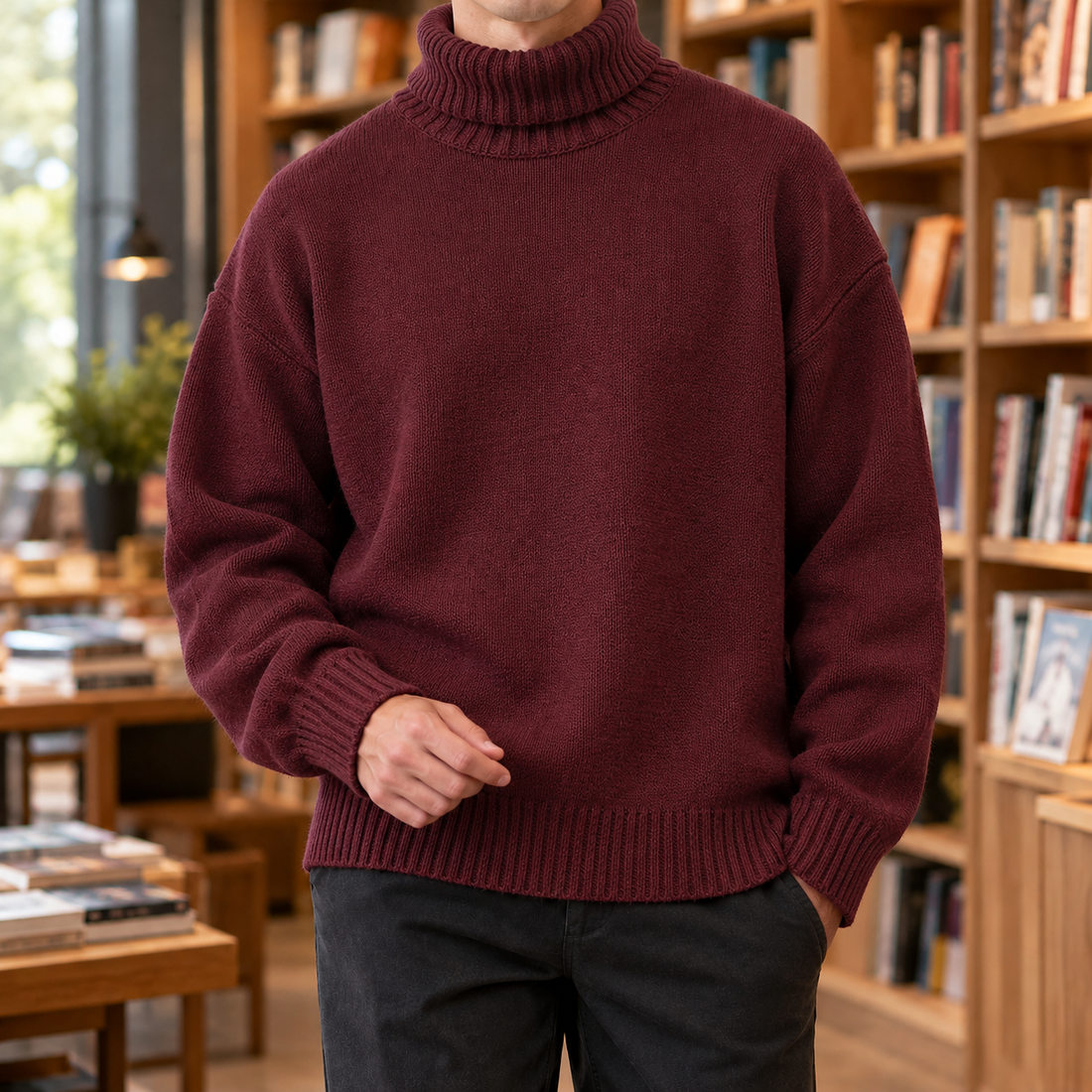 Marcel Turtleneck Sweater - Red