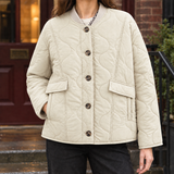 Portia-Pearl Quilted Jacket - Off White