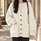 Junia-Belle Ribbed Cardigan - Off White