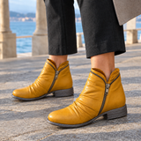 Calvino-Capri Zip Ankle Boots - Yellow