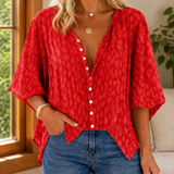 Fenella-Elise Relaxed Blouse - Red