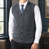 Caleb Argyle Vest - Medium Gray