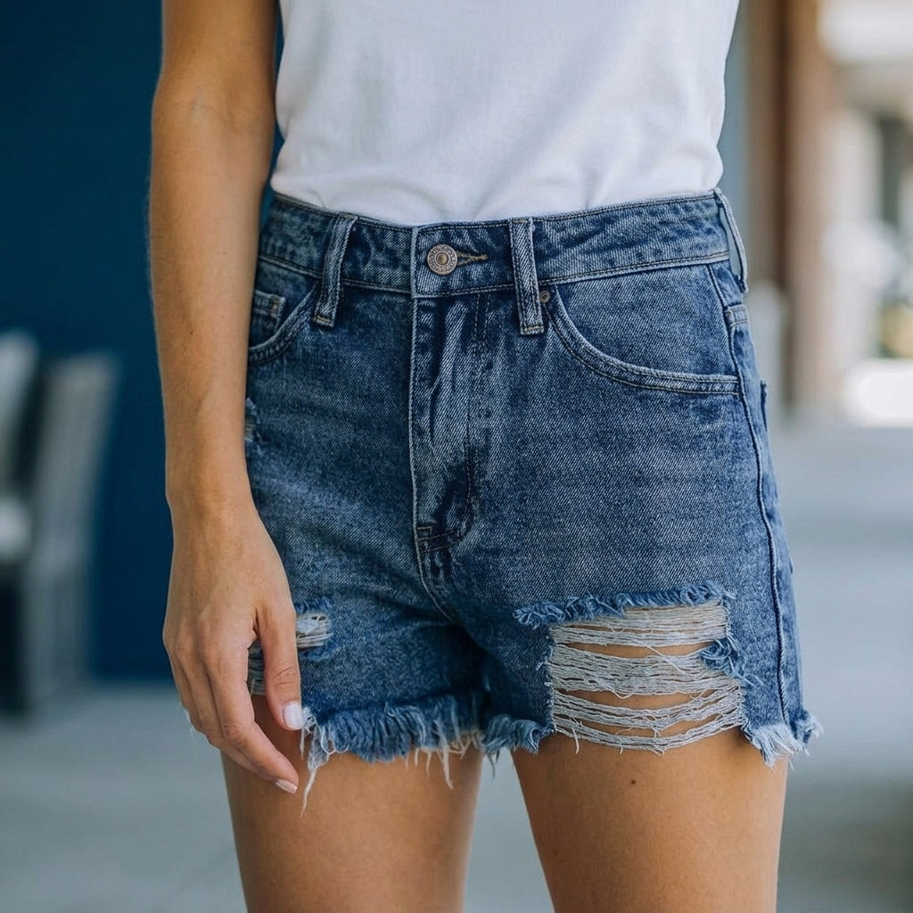 Celeste Distressed Shorts - Lead Product Detail