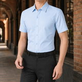 Vidal Slim Shirt - Short Sleeve Shirt Light Blue