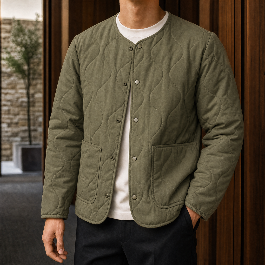 Harlan Quilted Jacket - Army Green