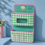 Wyatt Tiered Wall Organizer - Green Gingham