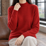Jocasta Mock Neck Sweater - Cinnabar Red