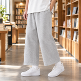Valerian Wide Leg Pants - Light Gray Plus Velvet