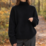 Brooke-Sage Turtleneck Sweater - Black