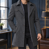 Gaspard Tailored Wool Coat - Gray