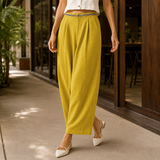 Valeria Wide Leg Pants - Mustard