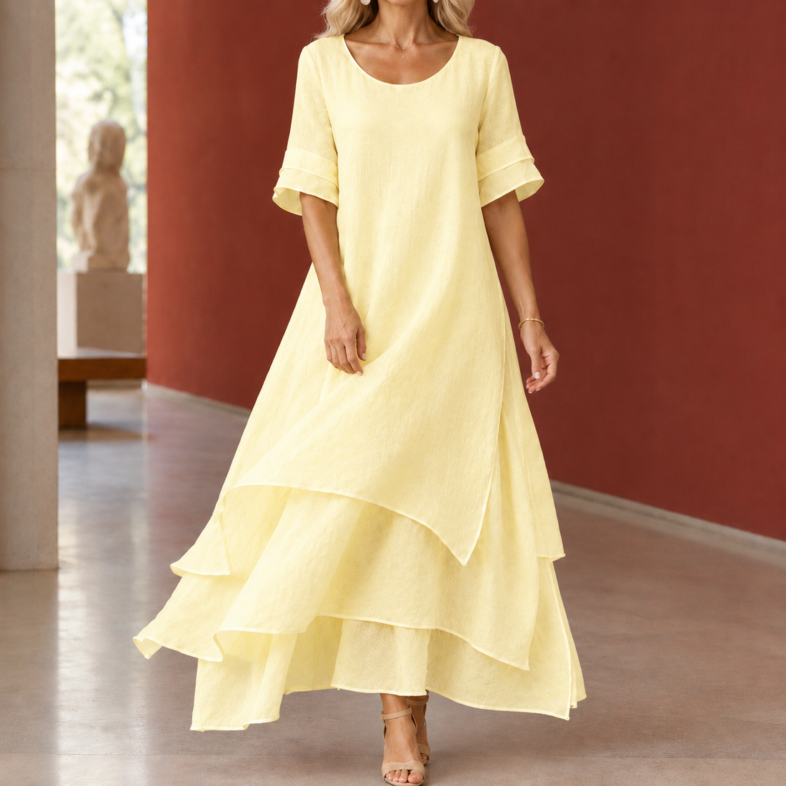 Sabina-Elise Layered Maxi Dress - Yellow