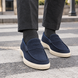 Rusconi-Capri Suede Loafers - Navy