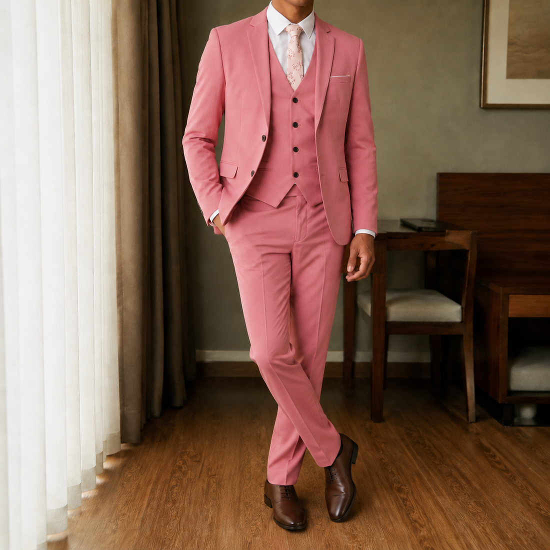 August Slim Suit - Pink