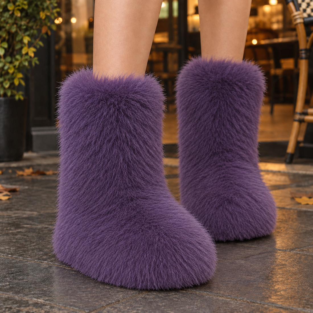 Urbino-Verona Plush Boots - Purple