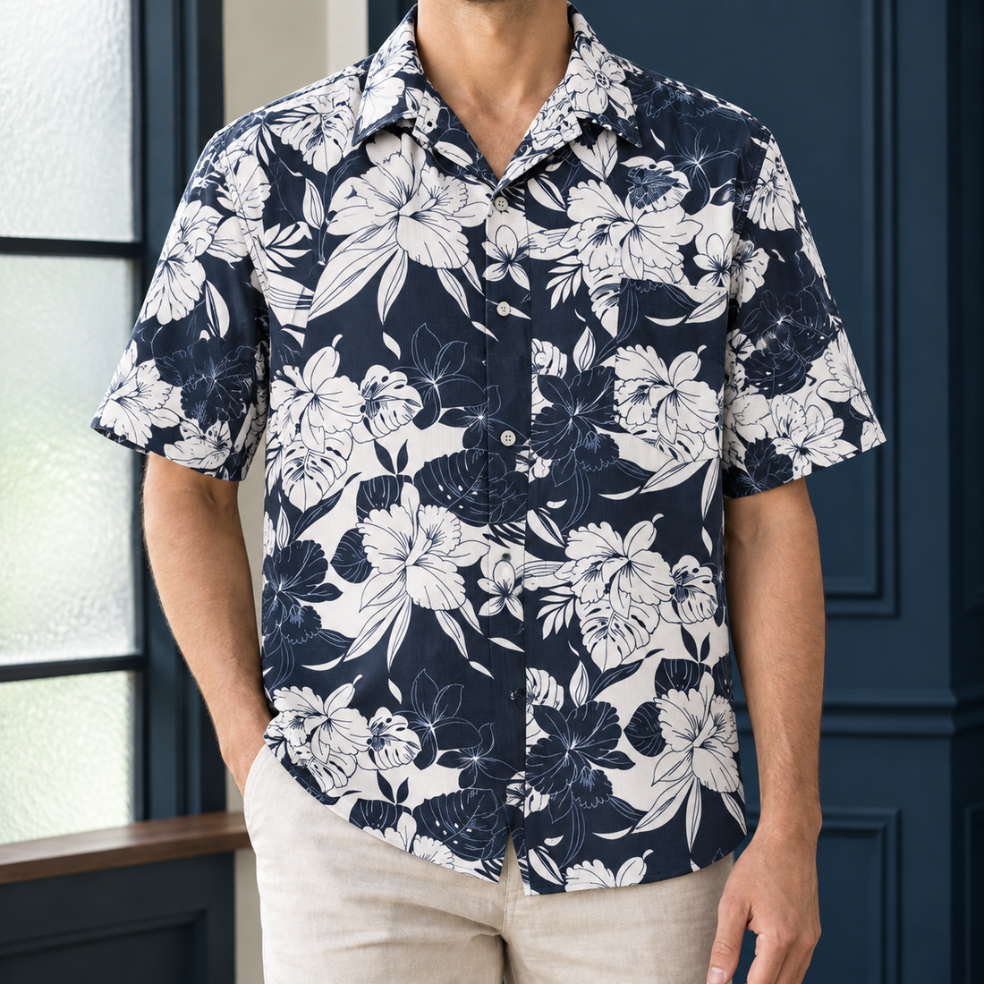 Hudson Relaxed Shirt - Navy Blue