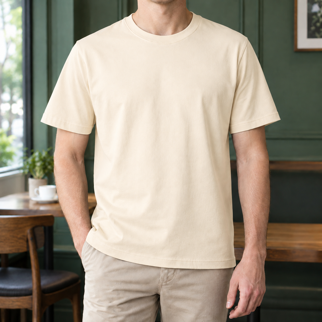 Fintan Crewneck T-Shirt - Apricot