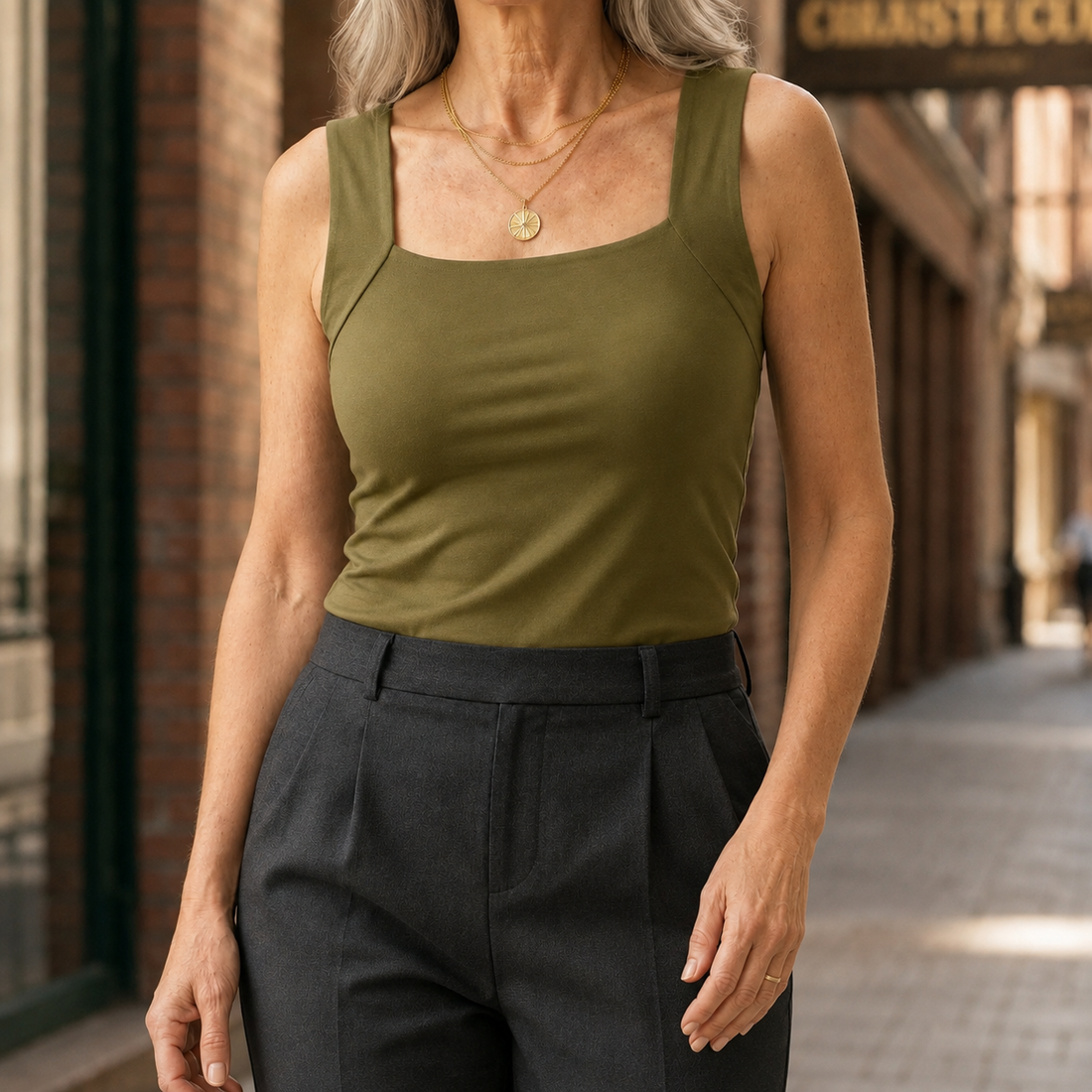 Bianca-Marie Support Tank Top - Green