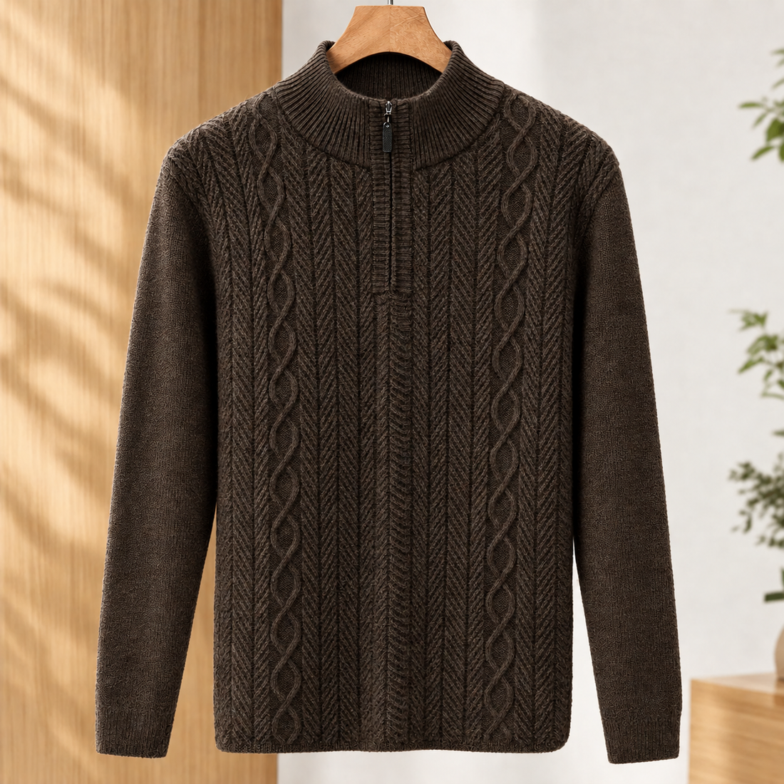 Austin Cable Knit Sweater - Brown