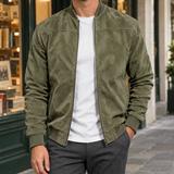 Mason Suede Bomber Jacket - Military Green