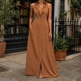 Chiara Sleeveless Shirt Dress - Light Brown