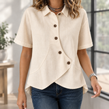 Pomeline-Louise Asymmetric Shirt - Apricot