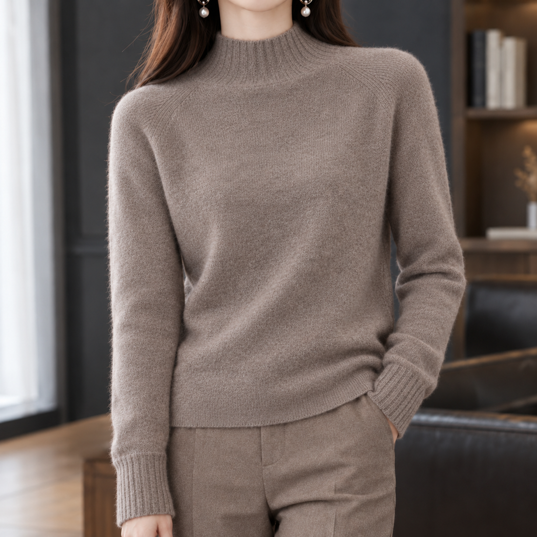 Eden-Jade Cashmere Sweater - Brown