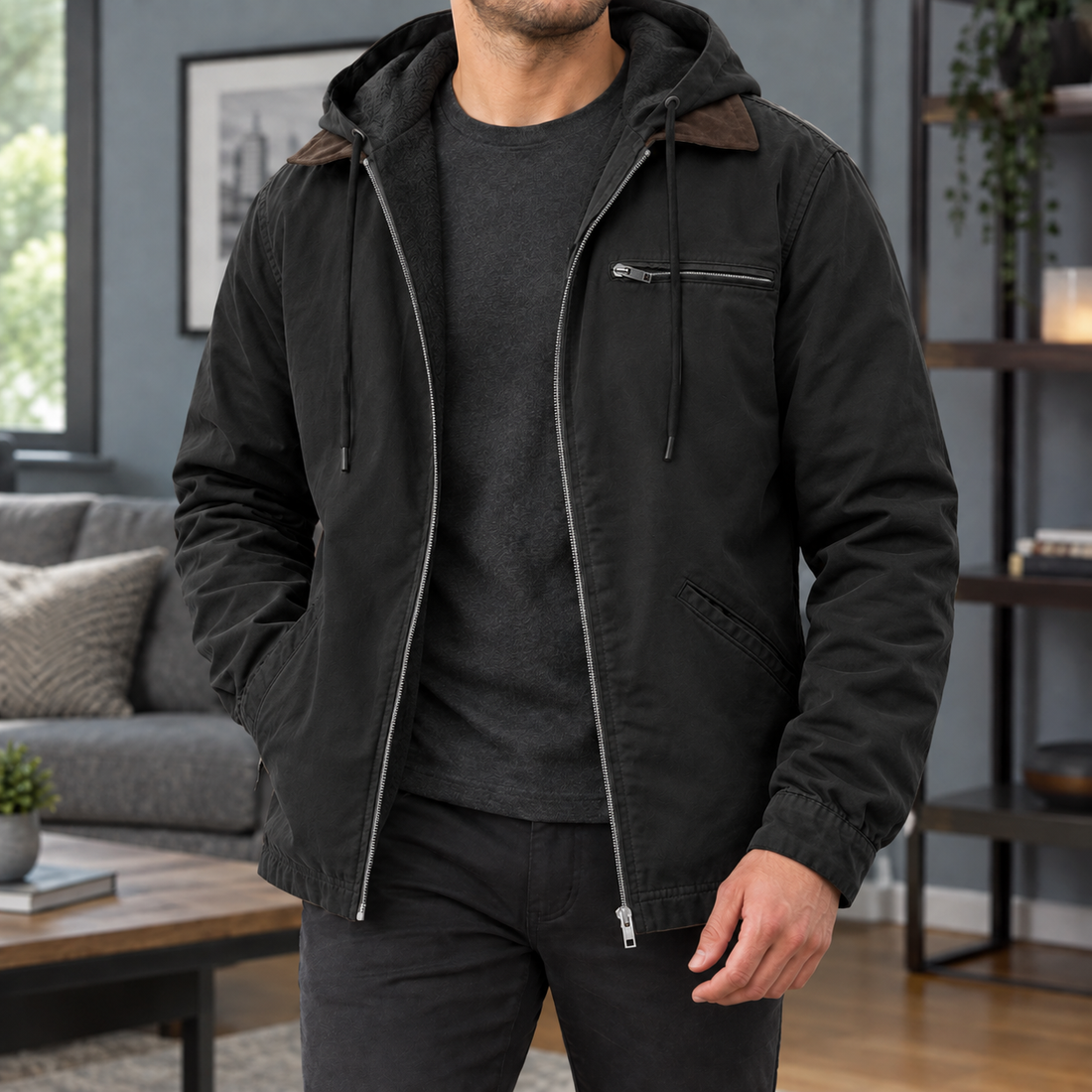 Florian Hooded Jacket - Black