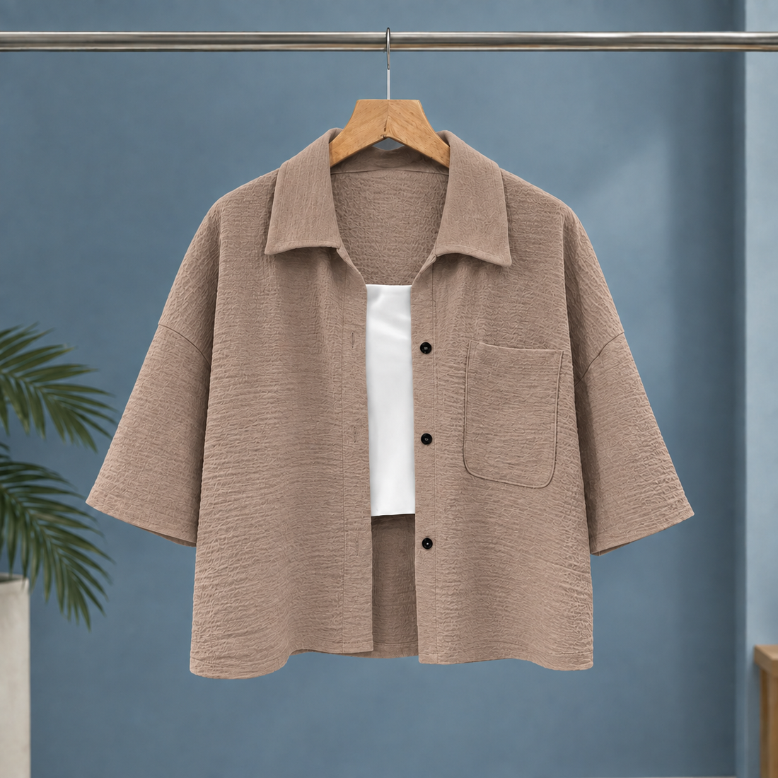 Karen-Rae Textured Shirt - Khaki