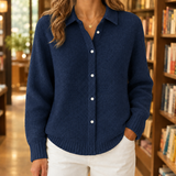 Sabina-Skye Collared Sweater - Navy Blue