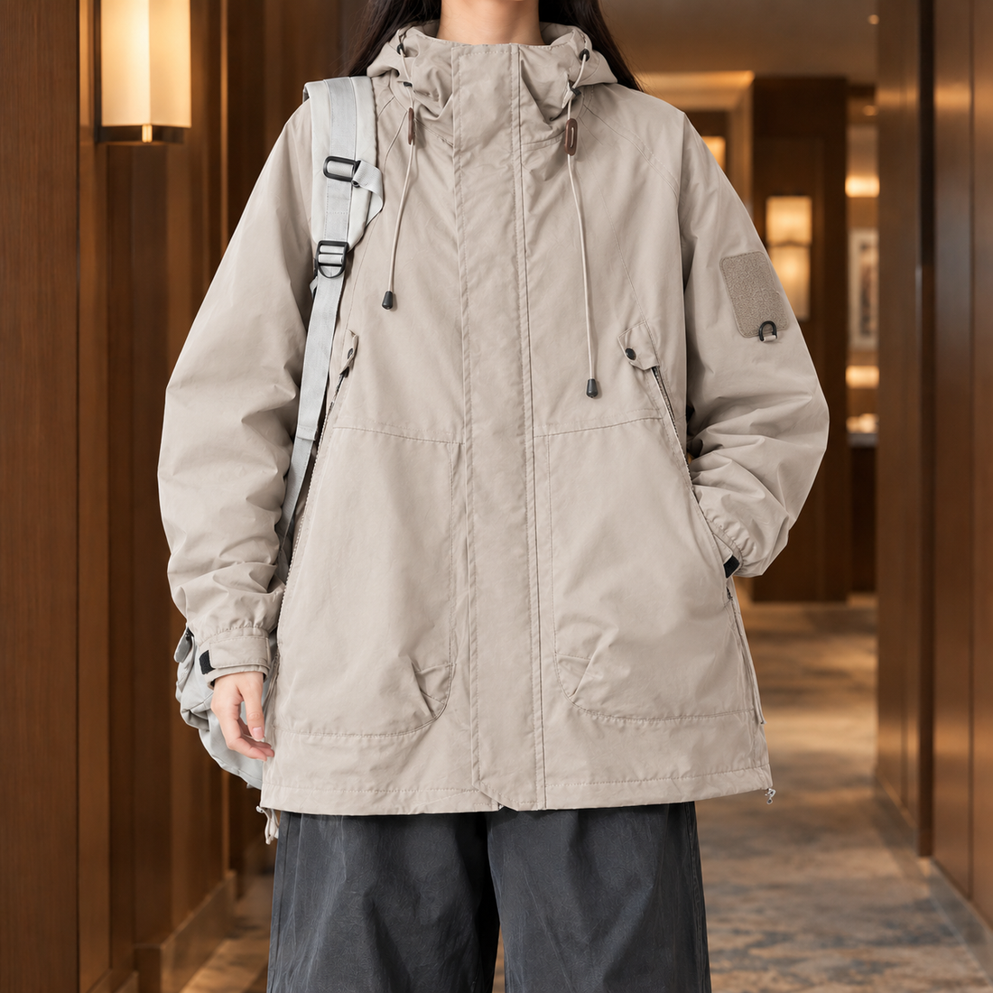 Ariane-Grace Hooded Jacket - Beige
