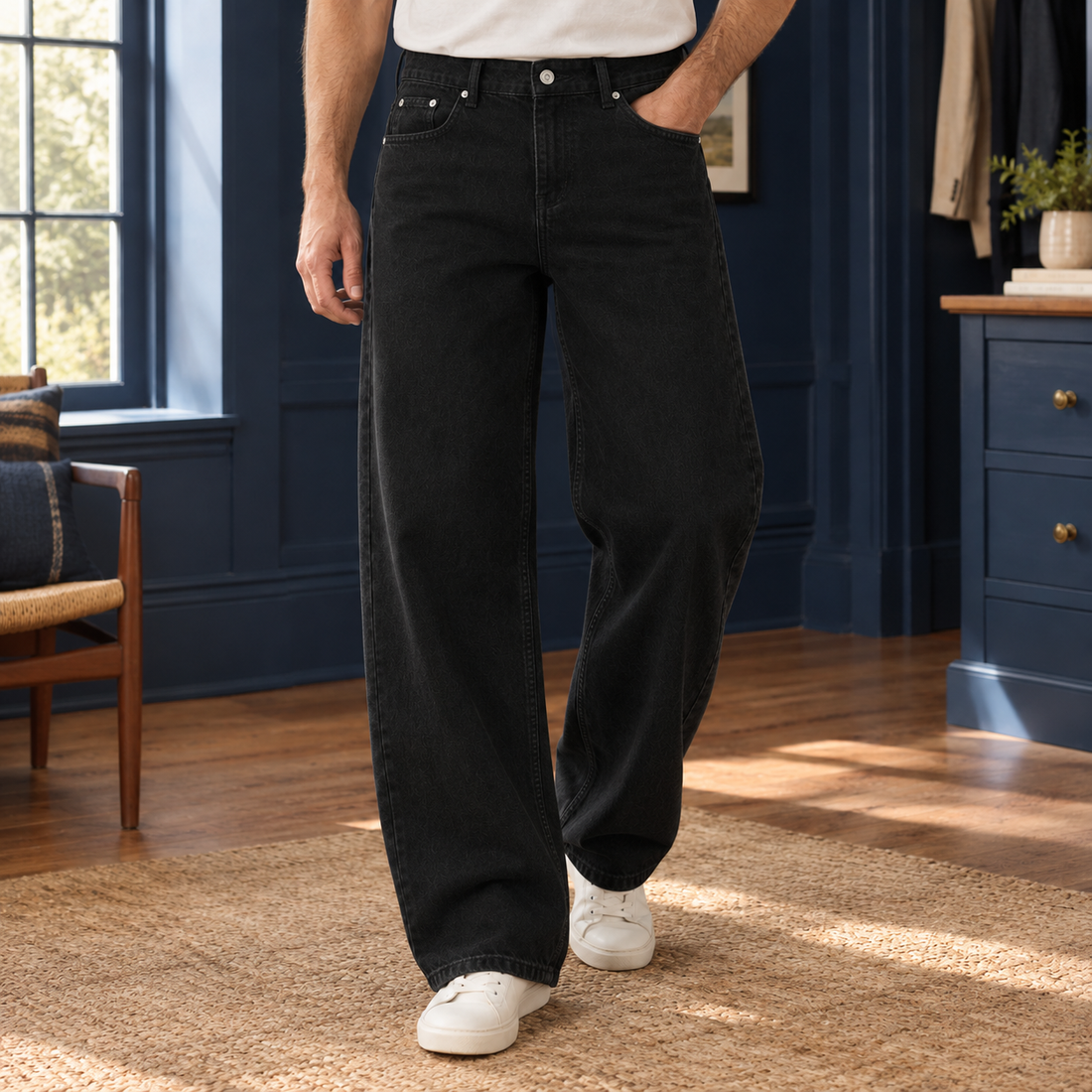 Oliver Wide-Leg Jeans - Black