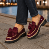 Cortona Bow Loafers - Wine Red