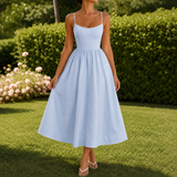 Bianca-Jane Scoop Neck Dress - Blue