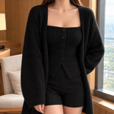 Maeve-Eve Ribbed Knit Set - Black
